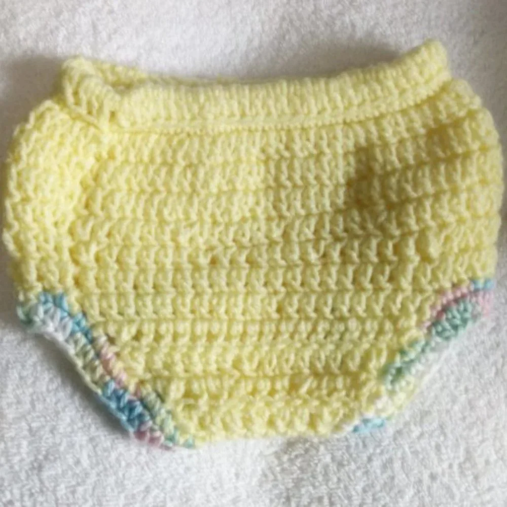 Hand Made Crochet Baby Diaper Cover 3 pair bonus bundle 0-3 Months Newborn pants